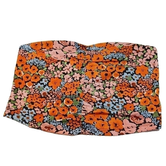 Monki poppy print tube top - Picture 2 of 5